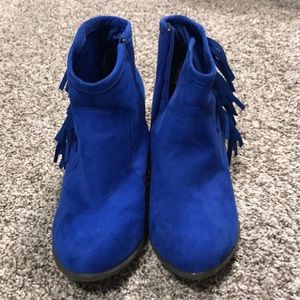 Quipid Booties Blue Zip Up Size 9